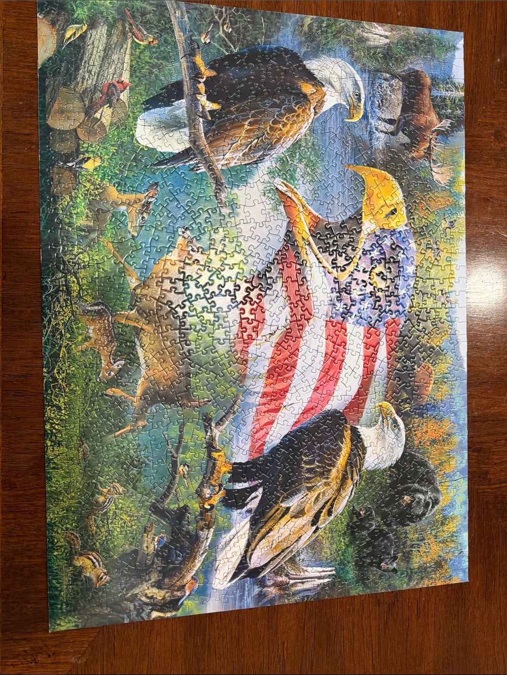 Mossy Oak Patriotic Bald Eagle Wildlife Puzzle - Red, White, Blue, Green, Brown